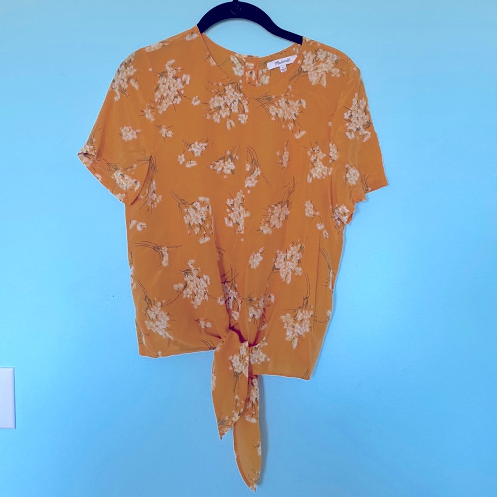 Madewell floral silk blouse.  Size small.
